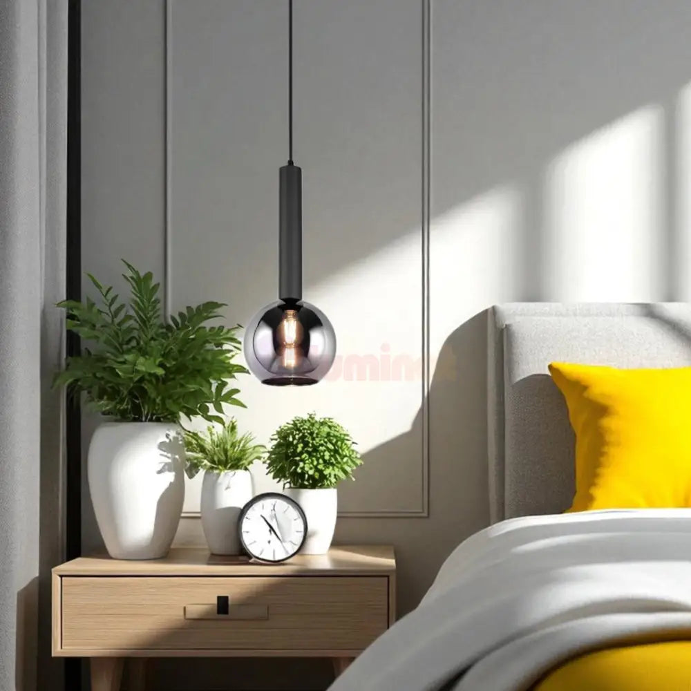 Pendul 1x E27 CLAYTON 28W NEAGRA / LUXURY Lighting Fixtures