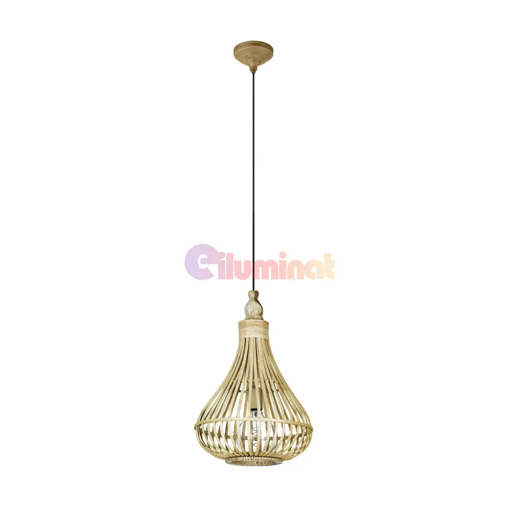 Lustra LED Suspendata AMSFIELD Wood Style EGLO 49772 LEMN / SUSPENDATE Lighting Fixtures