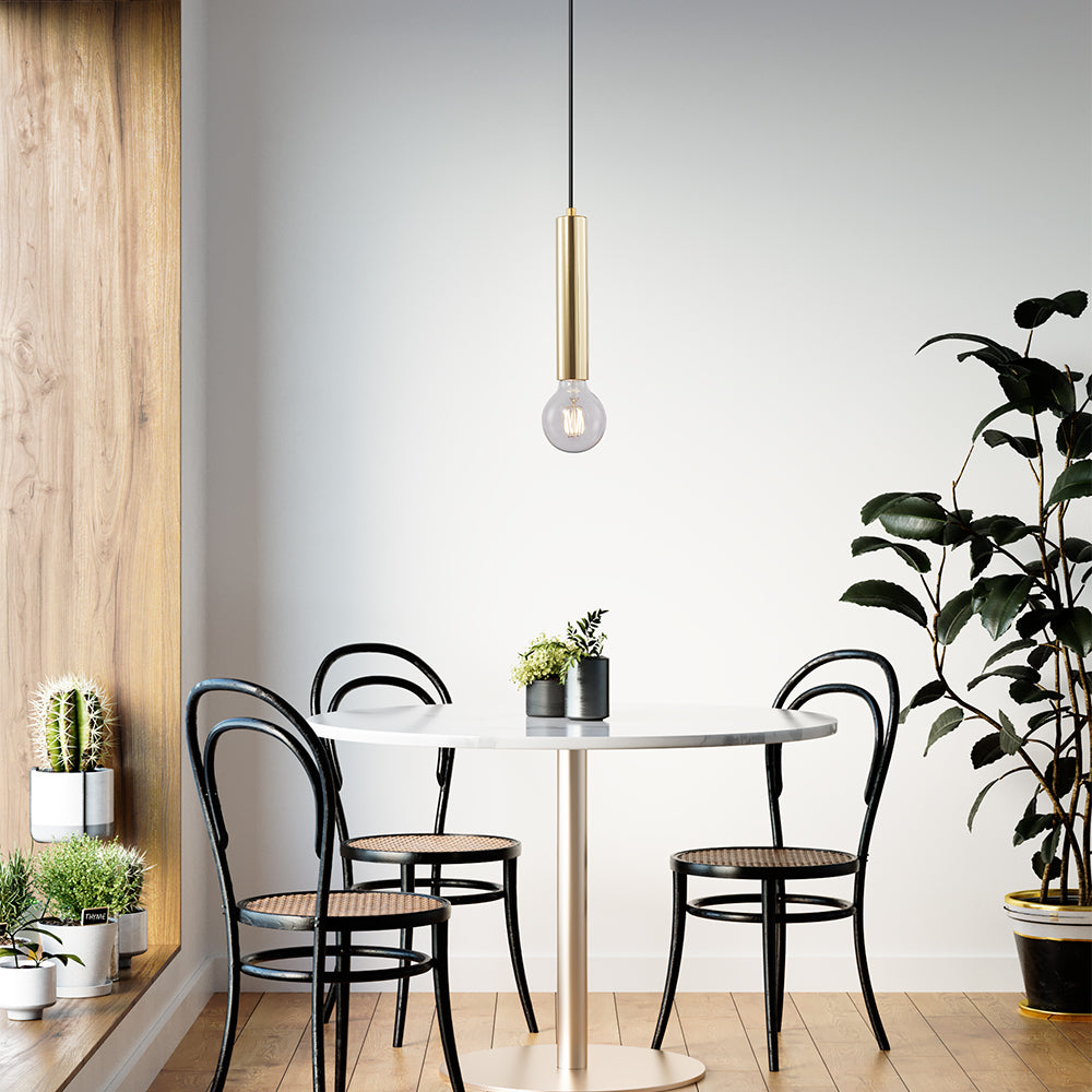 Pendul Nordic Cilindric Exquisite Golden 1Xe27 Lighting Fixtures