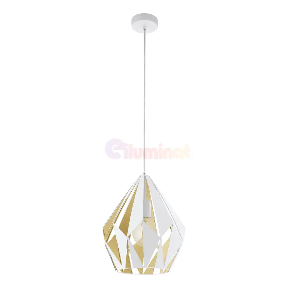Pendul CARLTON 1 White & Gold 110CM Eglo ALBA / VINTAGE SI RETRO DESIGN Lighting Fixtures