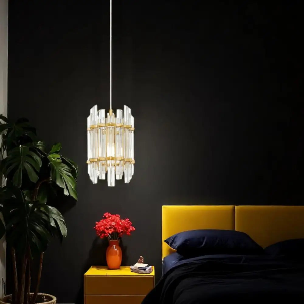 Pendul 1xE14 Gold Brillo AURIE / CRISTAL Lighting Fixtures