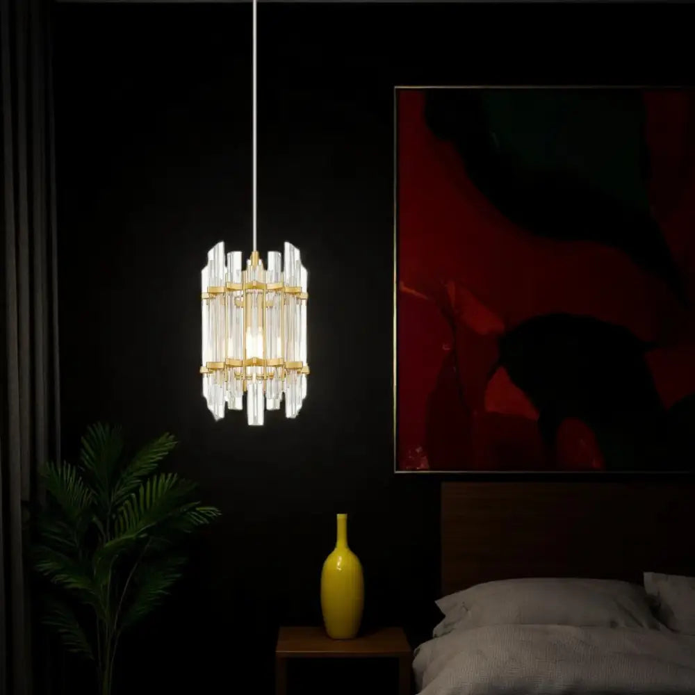 Pendul 1xE14 Gold Brillo AURIE / CRISTAL Lighting Fixtures