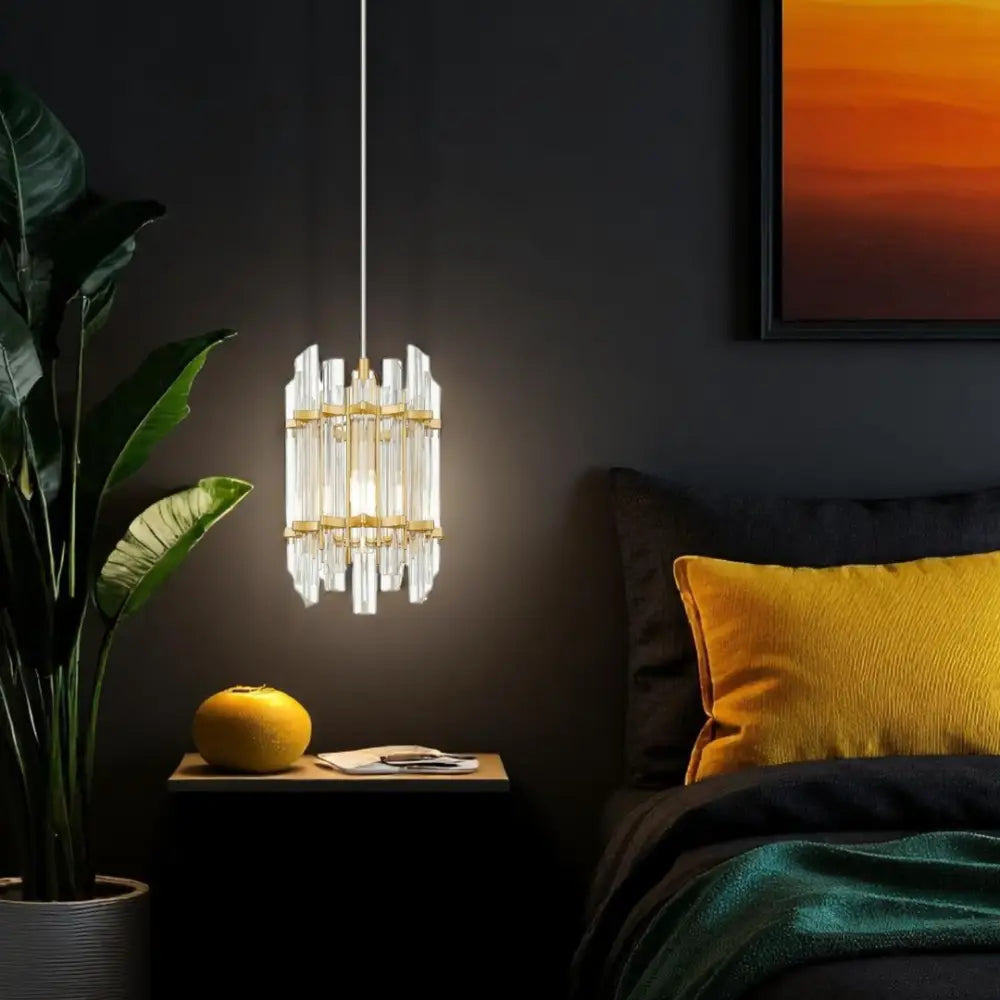 Pendul 1xE14 Gold Brillo AURIE / CRISTAL Lighting Fixtures