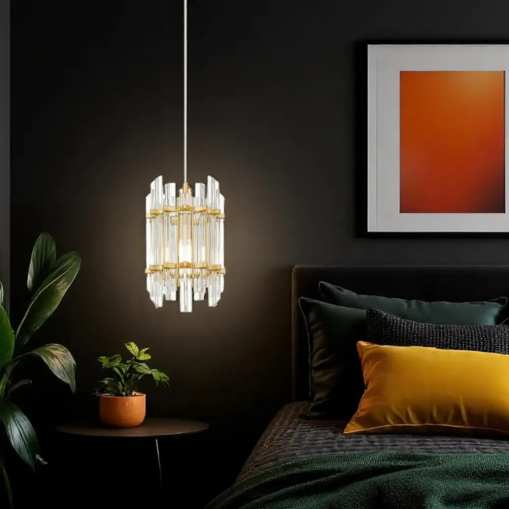 Pendul 1xE14 Gold Brillo AURIE / CRISTAL Lighting Fixtures