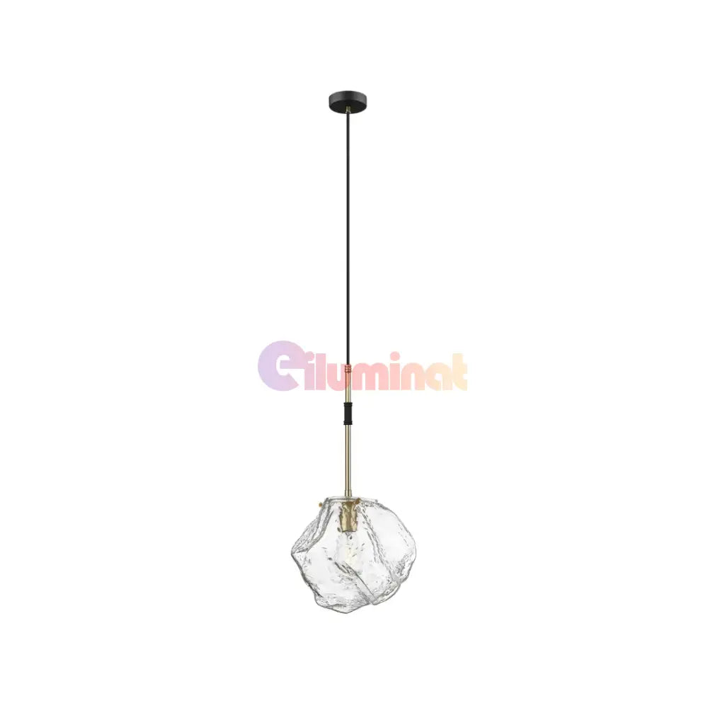 Pendul 1xE27 Matte Black + Gold IceArt NEGRU + AURIU / MINIMALIST DESIGN Lighting Fixtures