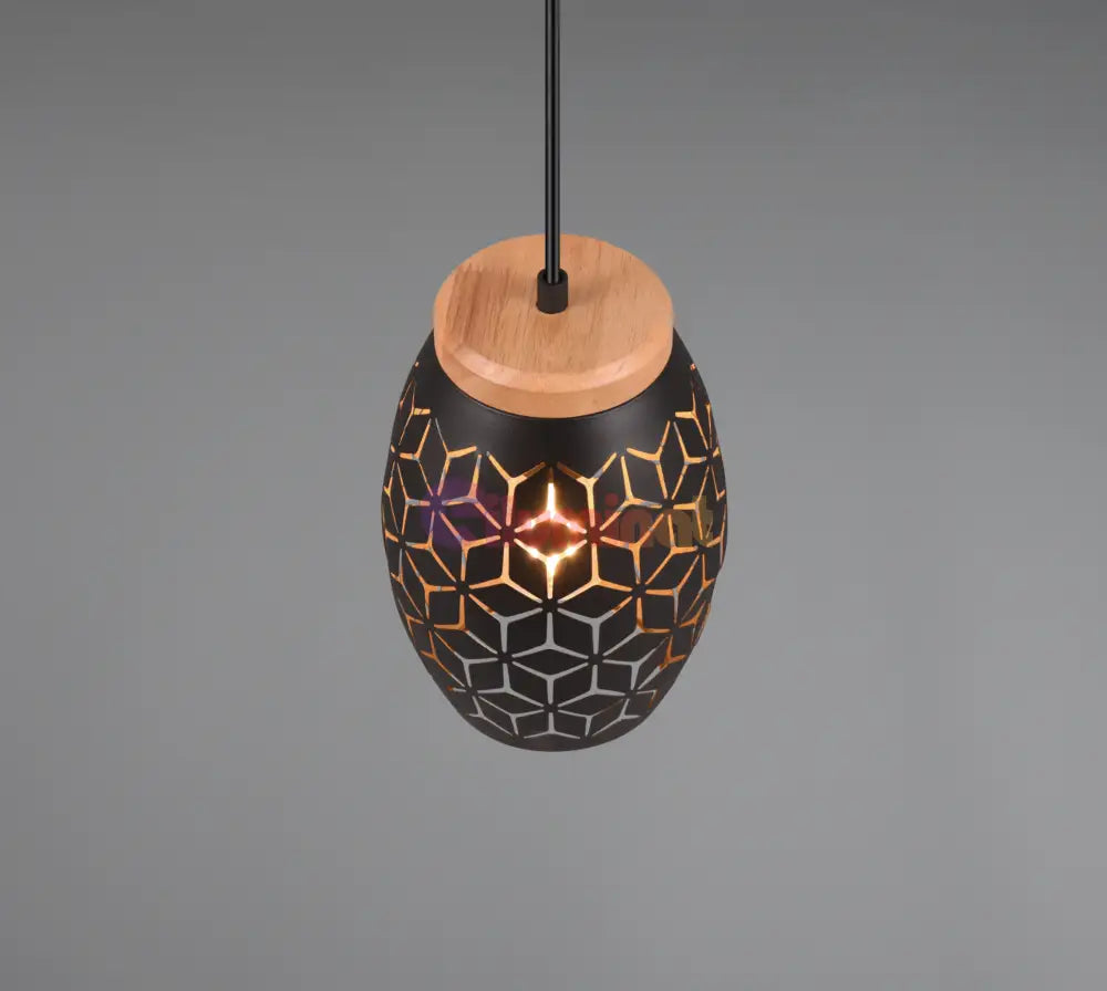 Pendul BIDAR 1x E27 Black NEAGRA / VINTAGE SI RETRO DESIGN Lighting Fixtures