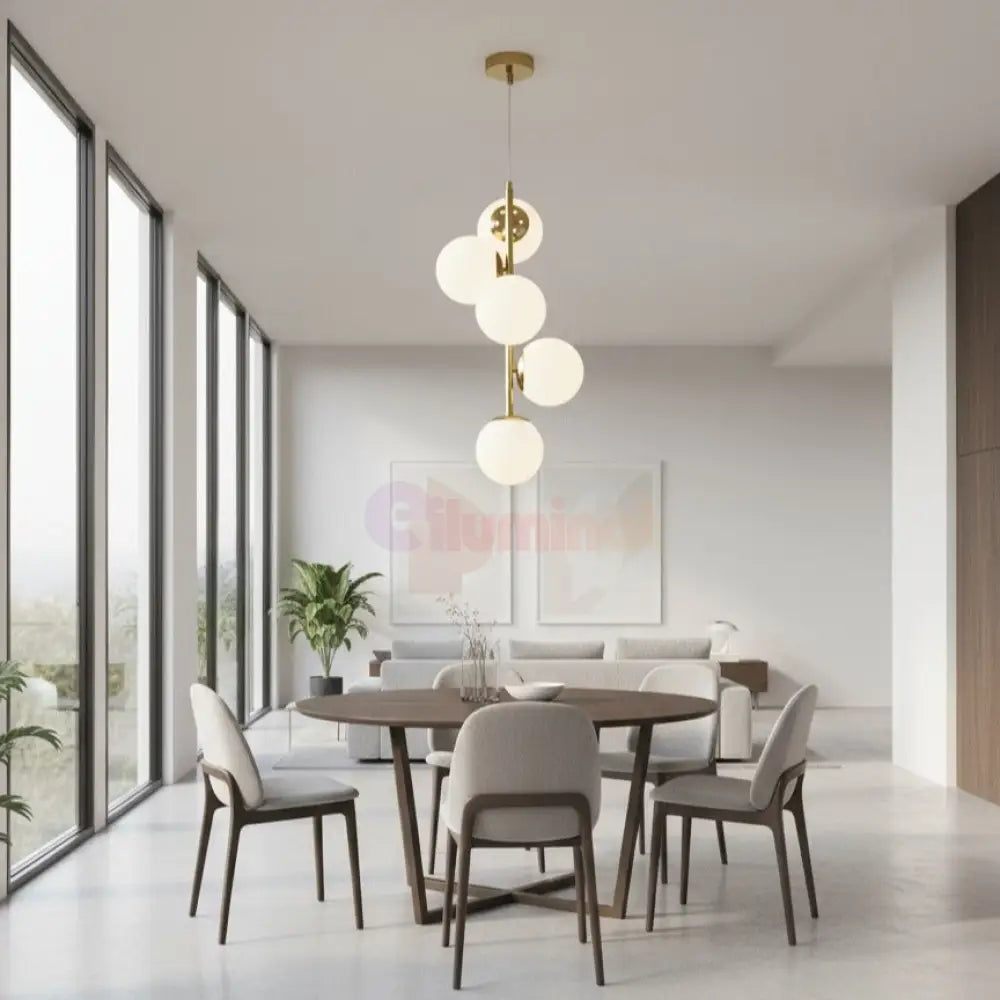 Pendul DIONIS Gold Abajur Mat 5xE27 Chandeliers