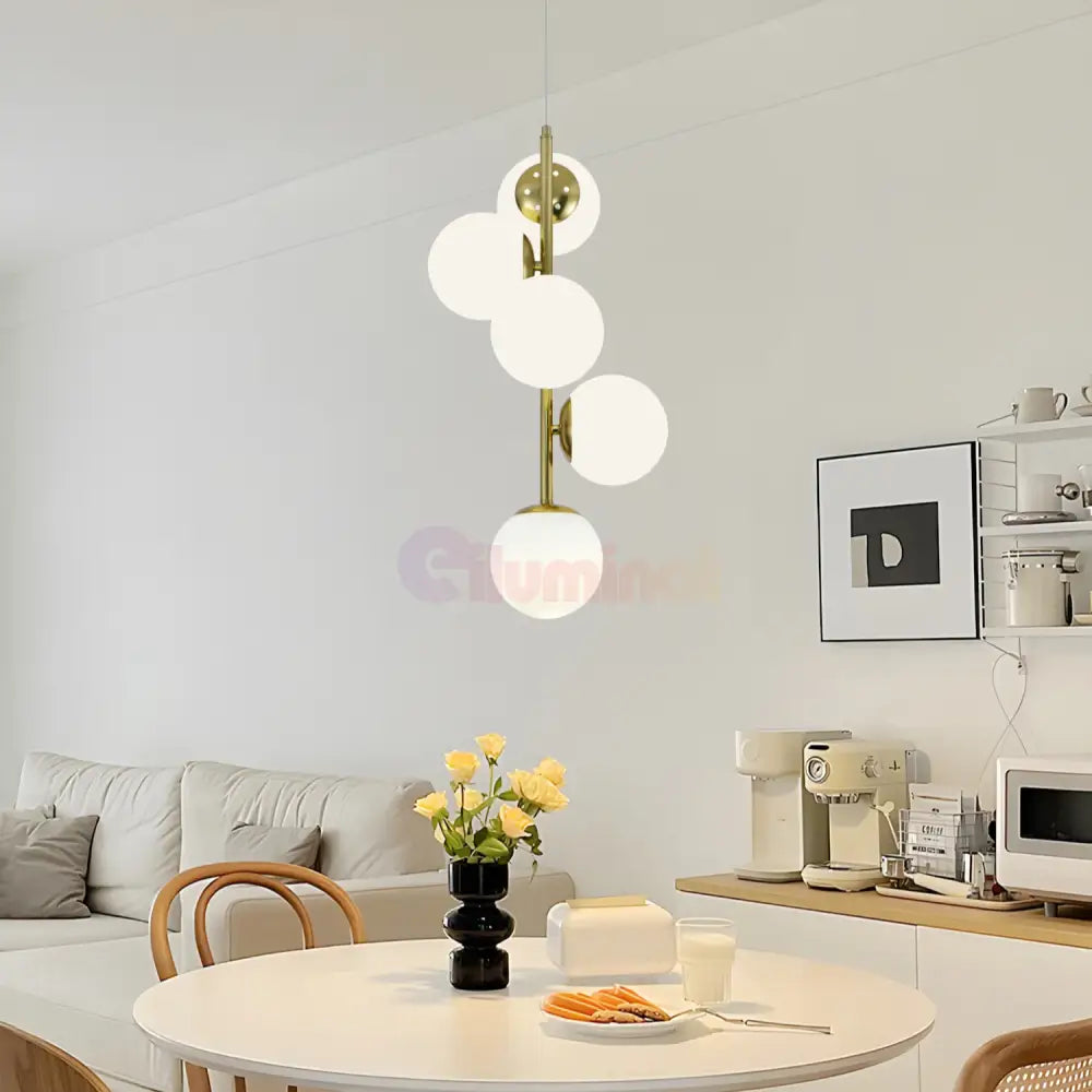 Pendul DIONIS Gold Abajur Mat 5xE27 Chandeliers