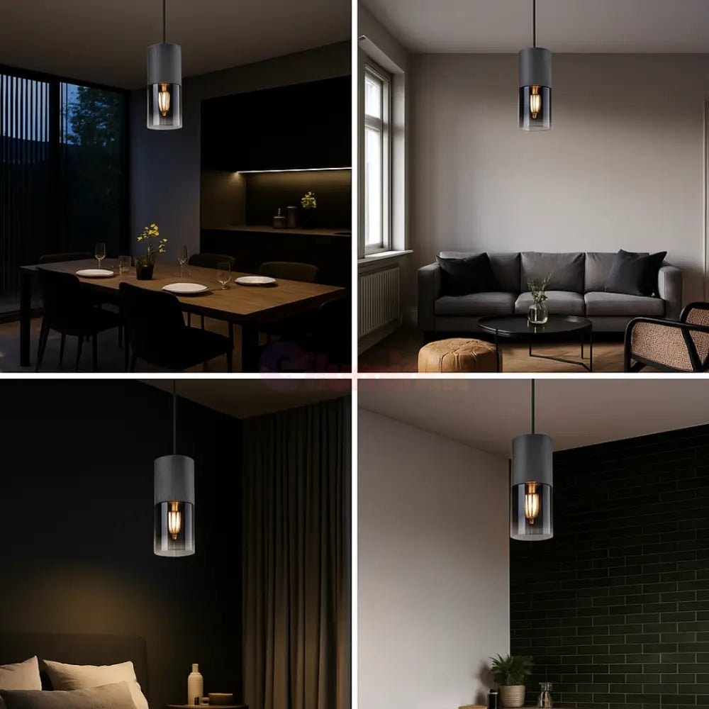 Pendul Fumuriu 1xE27 ROBIN NEAGRA / LUXURY Lighting Fixtures