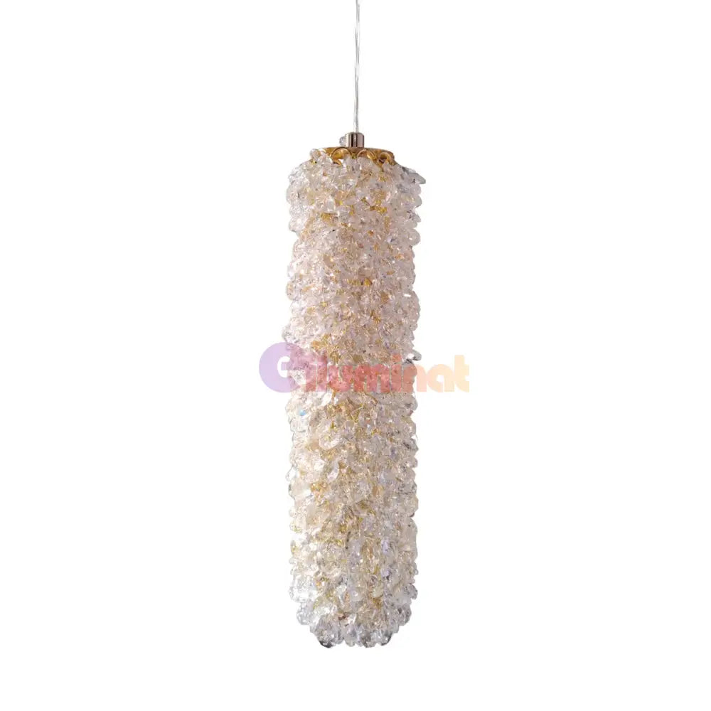 Pendul LED Cristal Sponge Cilindric Gold AURIE / CRISTAL Lighting Fixtures