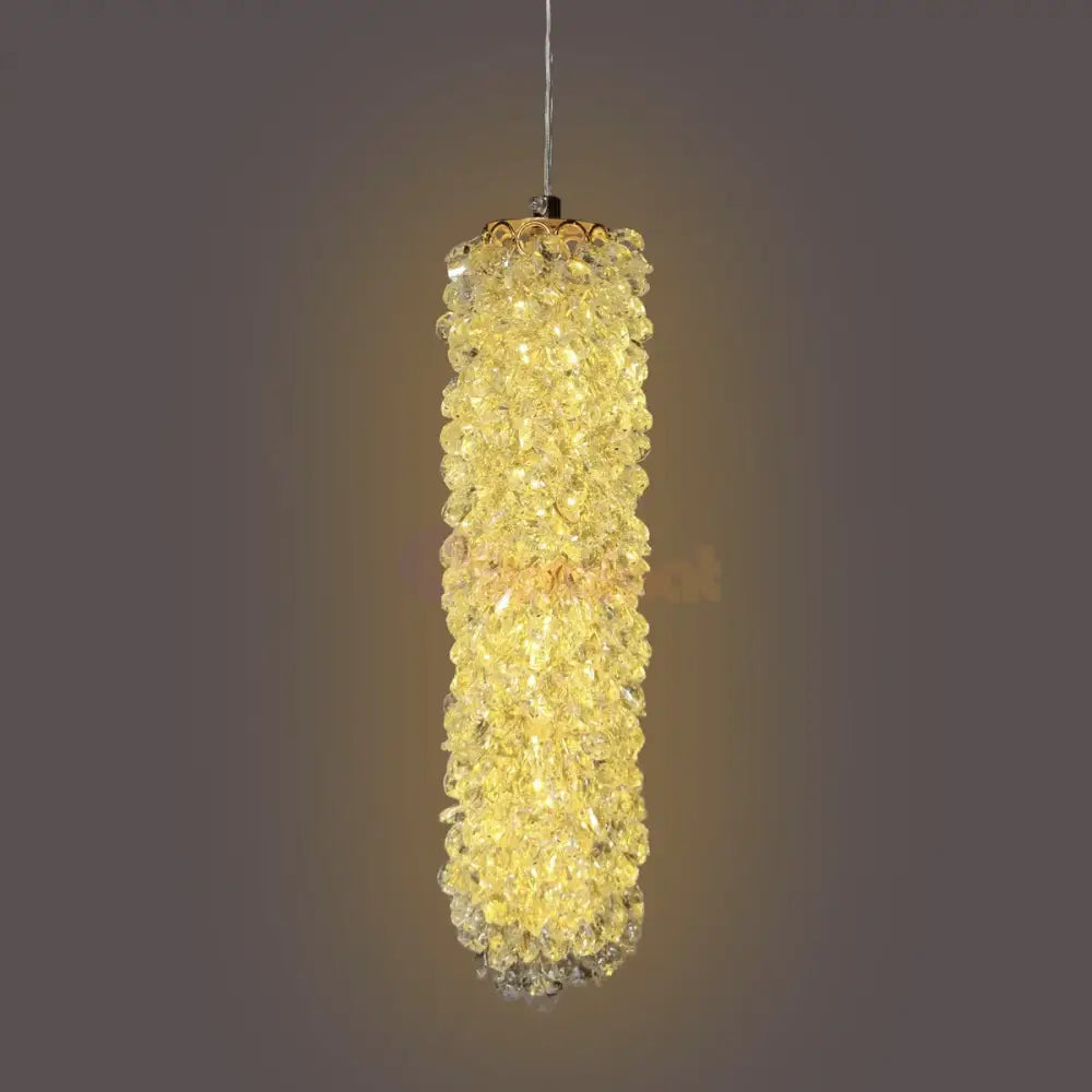 Pendul LED Cristal Sponge Cilindric Gold AURIE / CRISTAL Lighting Fixtures