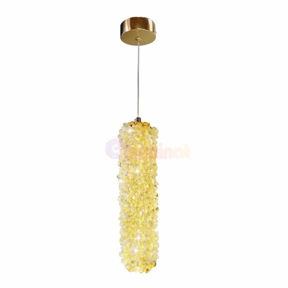Pendul LED Cristal Sponge Cilindric Gold AURIE / CRISTAL Lighting Fixtures