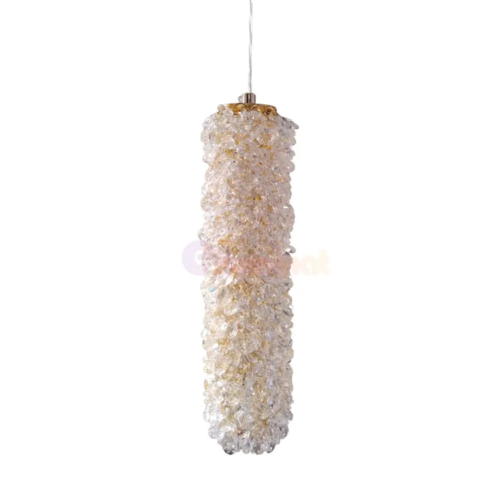Pendul LED Cristal Sponge Cilindric Gold AURIE / CRISTAL Lighting Fixtures