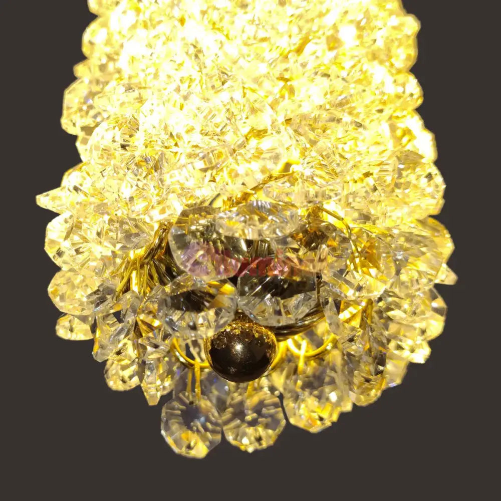 Pendul LED Cristal Sponge Cilindric Gold AURIE / CRISTAL Lighting Fixtures