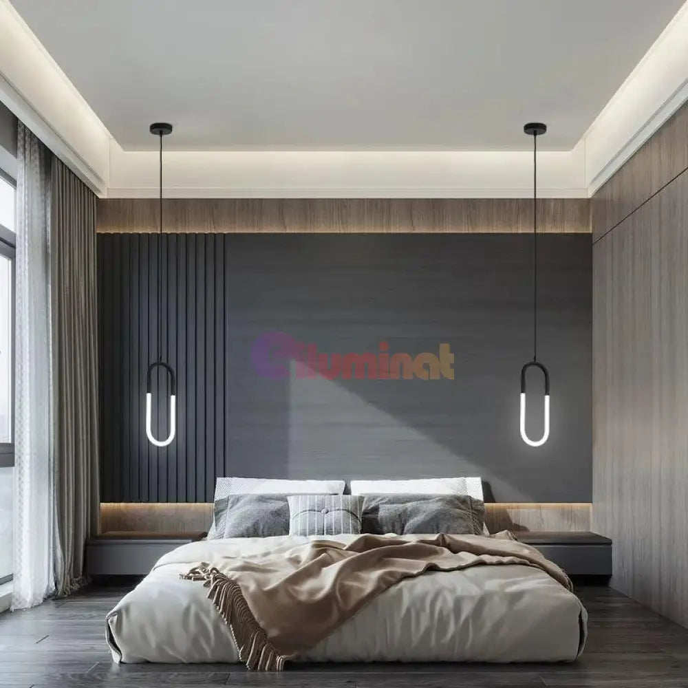 Lustra LED Suspendata HALO Black Echivalent 140W SUSPENDATE / NEAGRA / 100CM led ceiling light