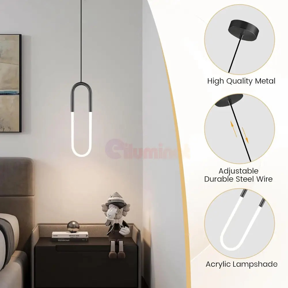 Pendul LED HALO Black Echivalent 140W MINIMALIST DESIGN / NEAGRA led ceiling light