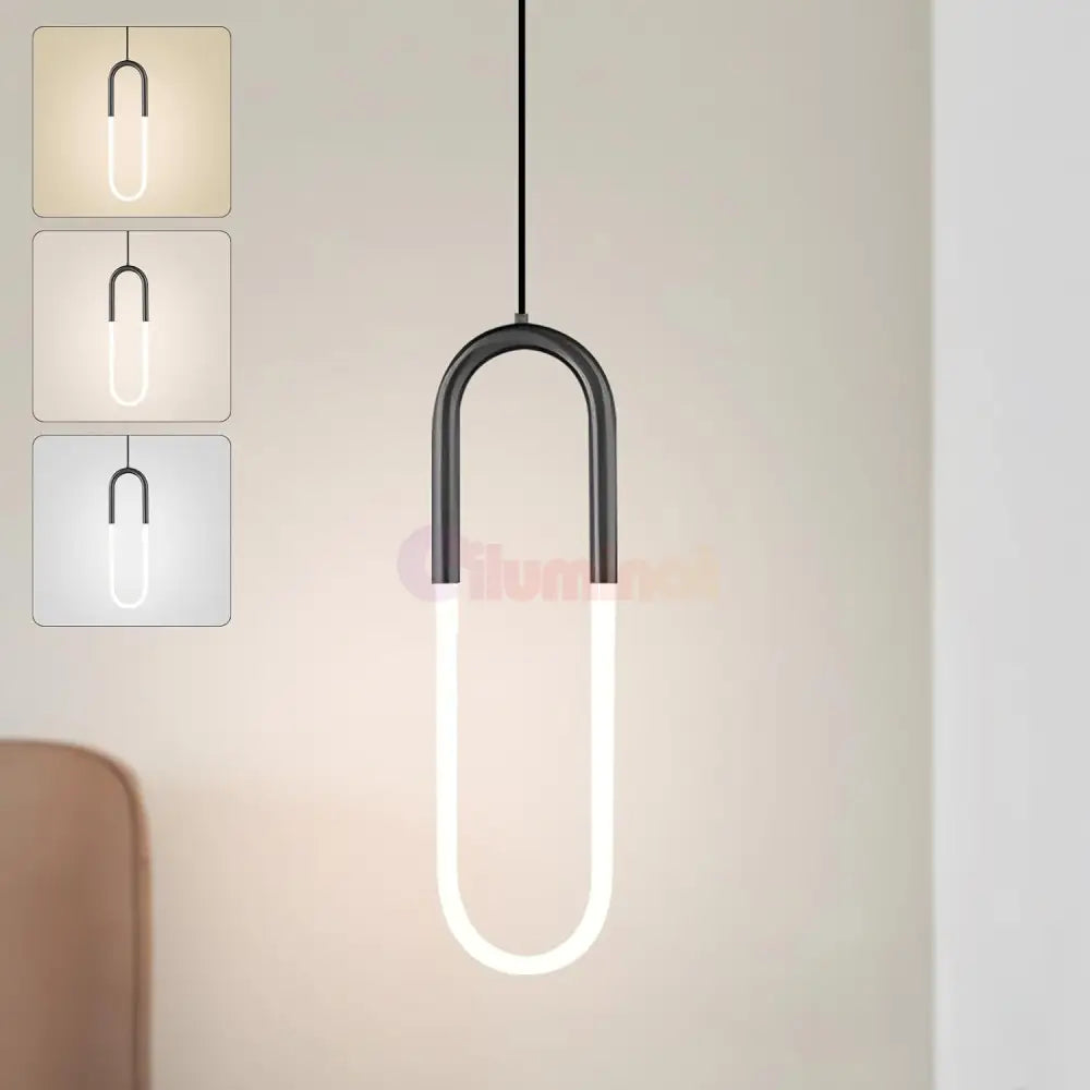 Pendul LED HALO Black Echivalent 140W MINIMALIST DESIGN / NEAGRA led ceiling light