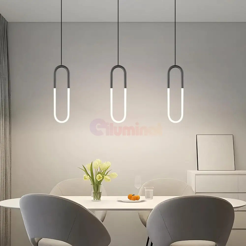 Pendul LED HALO Black Echivalent 140W MINIMALIST DESIGN / NEAGRA led ceiling light