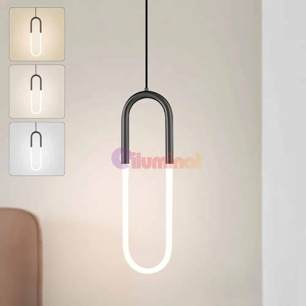 Pendul LED HALO Black Echivalent 140W MINIMALIST DESIGN / NEAGRA led ceiling light