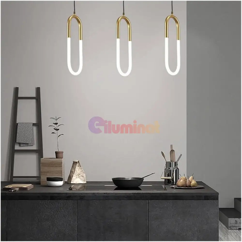 Lustra LED Suspendata HALO Gold Echivalent 140W SUSPENDATE / AURIE / 100CM led ceiling light
