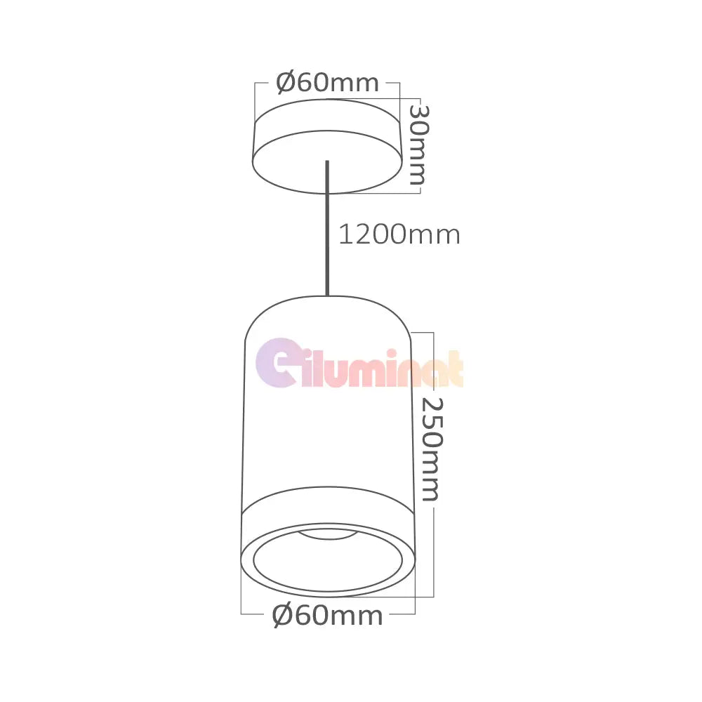 Pendul Metalic Beta 1Xgu10 Black Lighting Fixtures