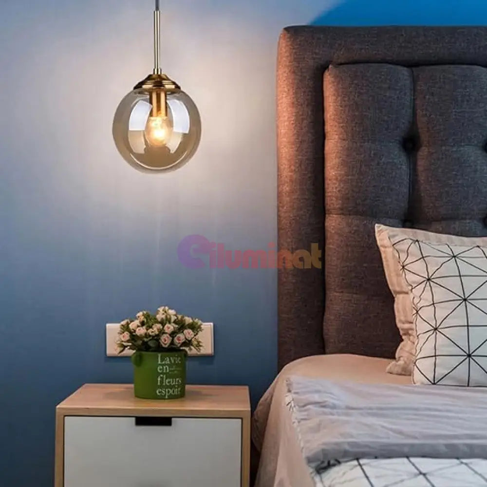 Pendul Nordic Abajur Amber Gold Mx136/1P Lighting Fixtures