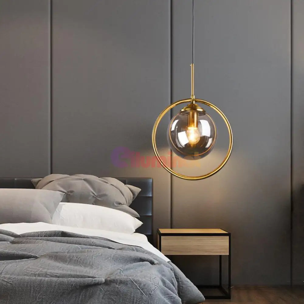 Pendul Nordic Abajur Amber Gold Mx156-1 Lighting Fixtures