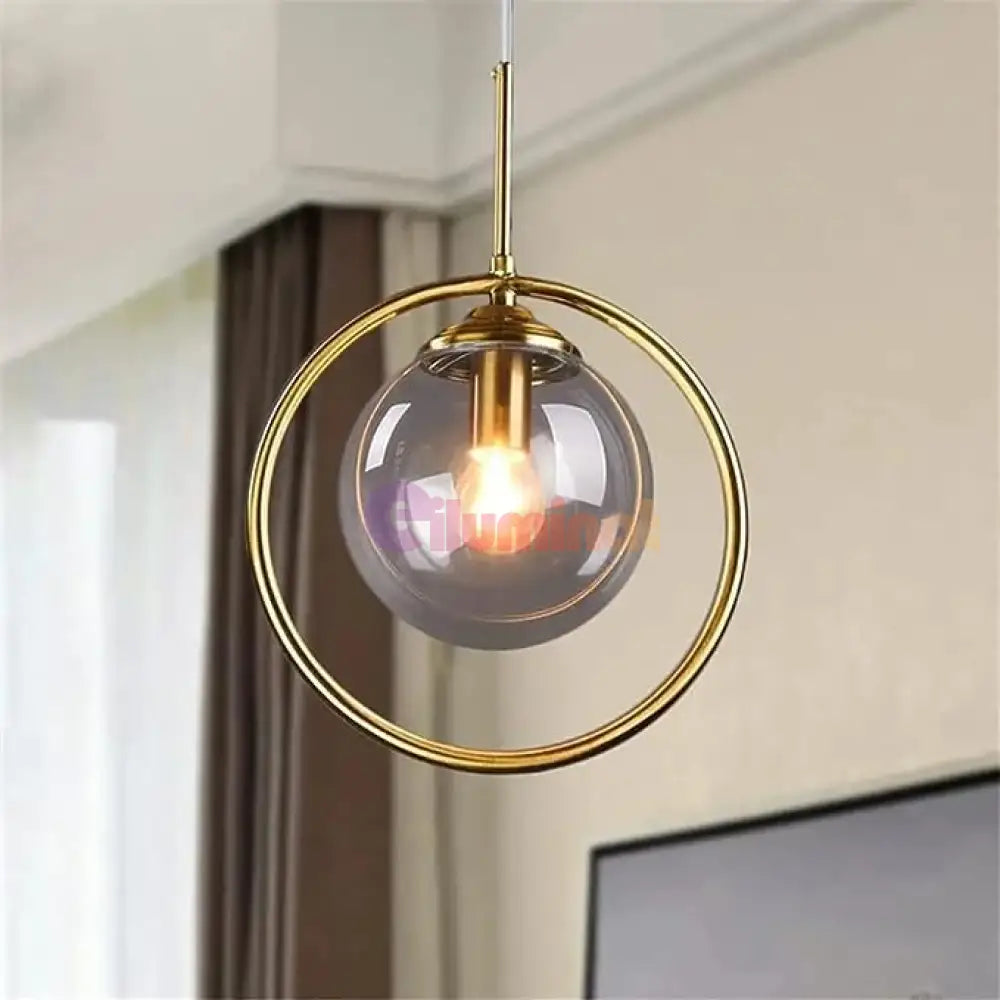 Pendul Nordic Abajur Amber Gold Mx156-1 Lighting Fixtures