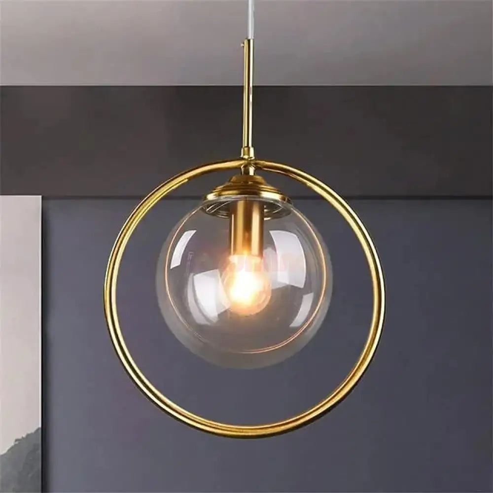 Pendul Nordic Abajur Amber Gold Mx156-1 Lighting Fixtures