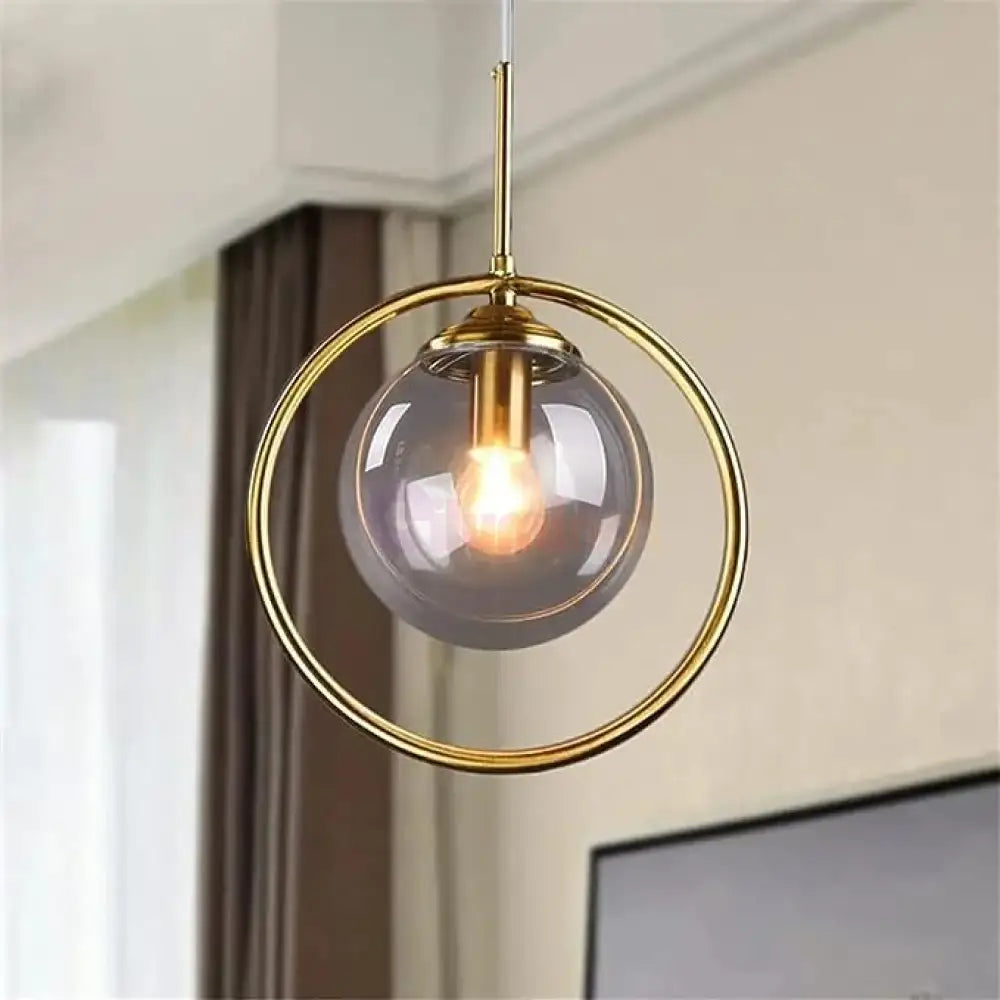 Pendul Nordic Abajur Amber Gold Mx156-1 Lighting Fixtures