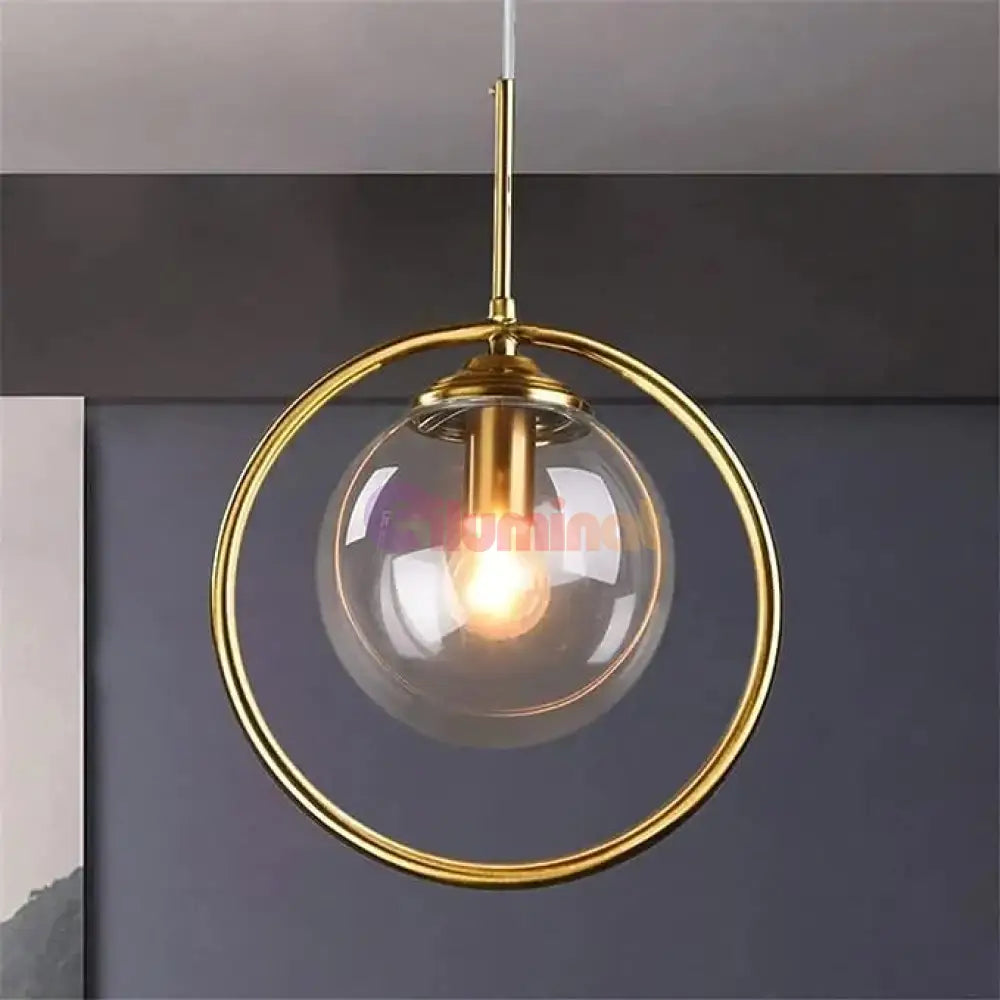 Pendul Nordic Abajur Amber Gold Mx156-1 Lighting Fixtures