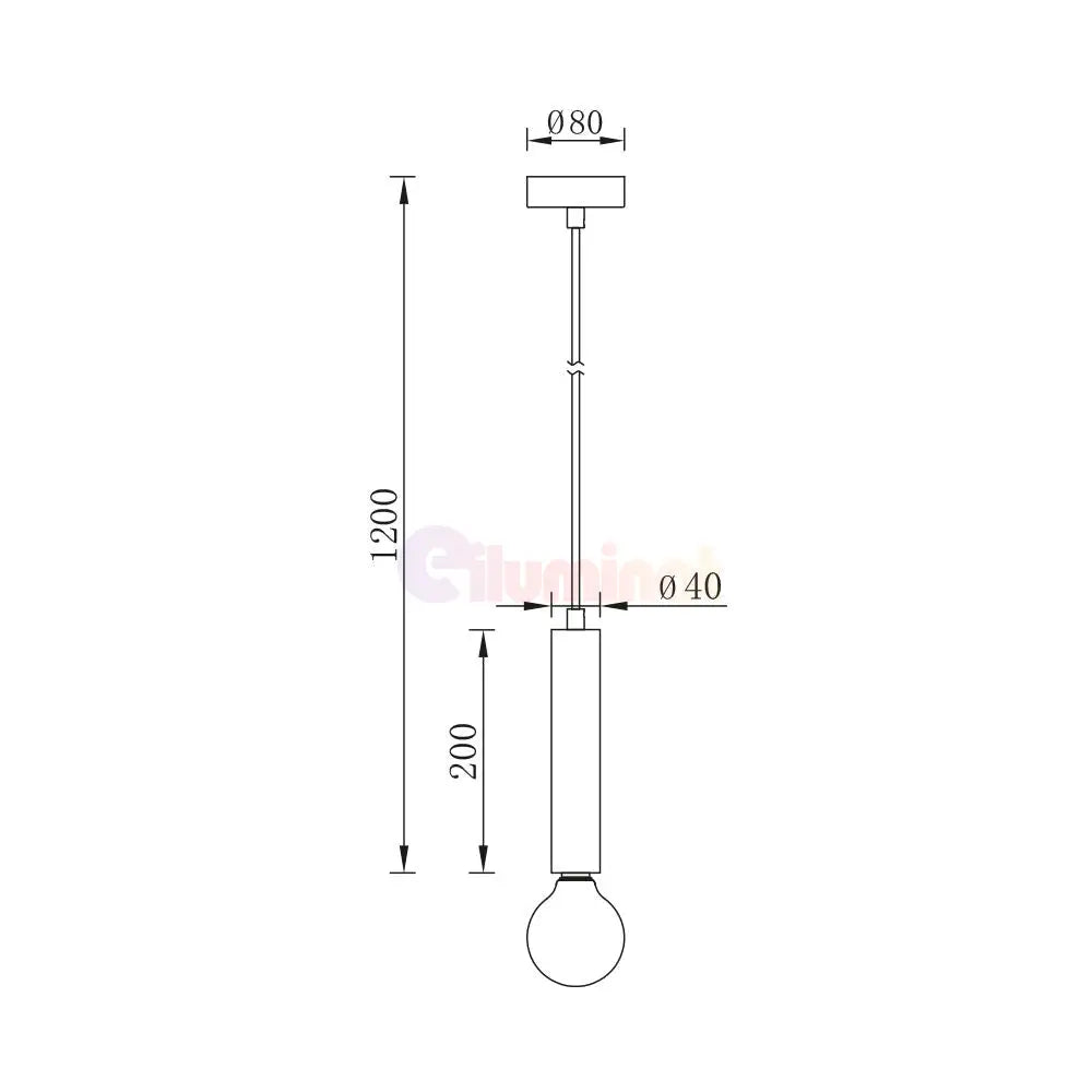 Pendul Nordic Cilindric Exquisite Black 1xE27 NEAGRA / NORDIC Lighting Fixtures