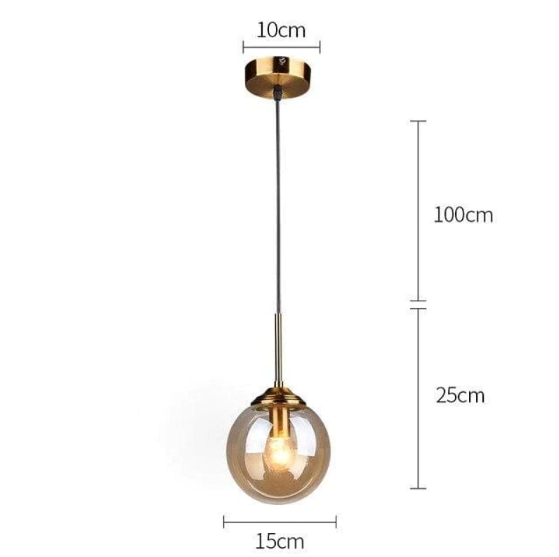 Pendul Nordic Abajur Amber Gold MX136/1P