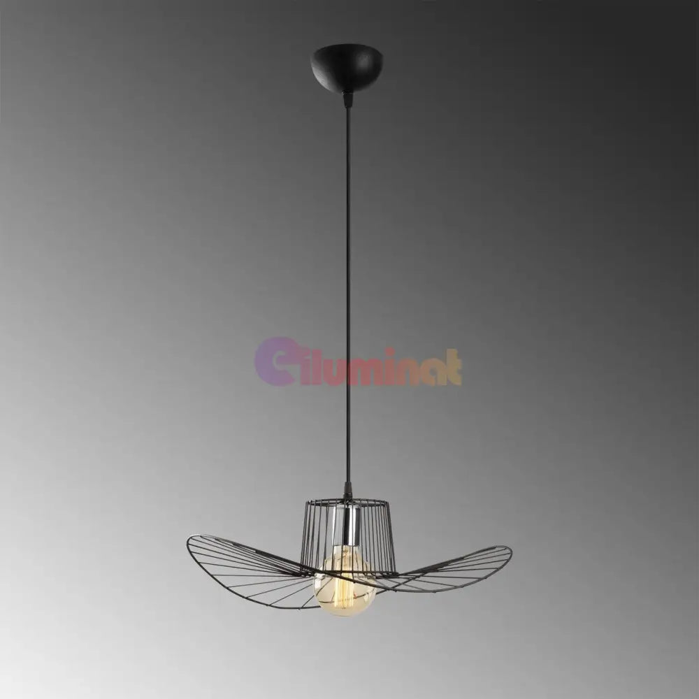 Pendul Nordic Sombrero Negru Dx1021-400 Lighting Fixtures