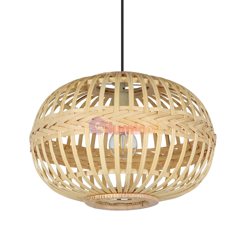 Lustra LED Suspendata AMSFIELD Wood Style EGLO 49771 LEMN / SUSPENDATE Lighting Fixtures