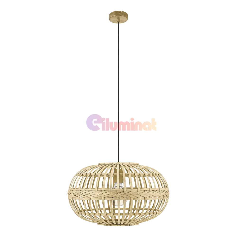 Lustra LED Suspendata AMSFIELD Wood Style EGLO 49771 LEMN / SUSPENDATE Lighting Fixtures