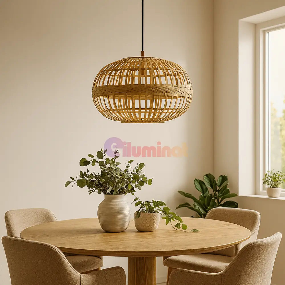 Lustra LED Suspendata AMSFIELD Wood Style EGLO 49771 LEMN / SUSPENDATE Lighting Fixtures