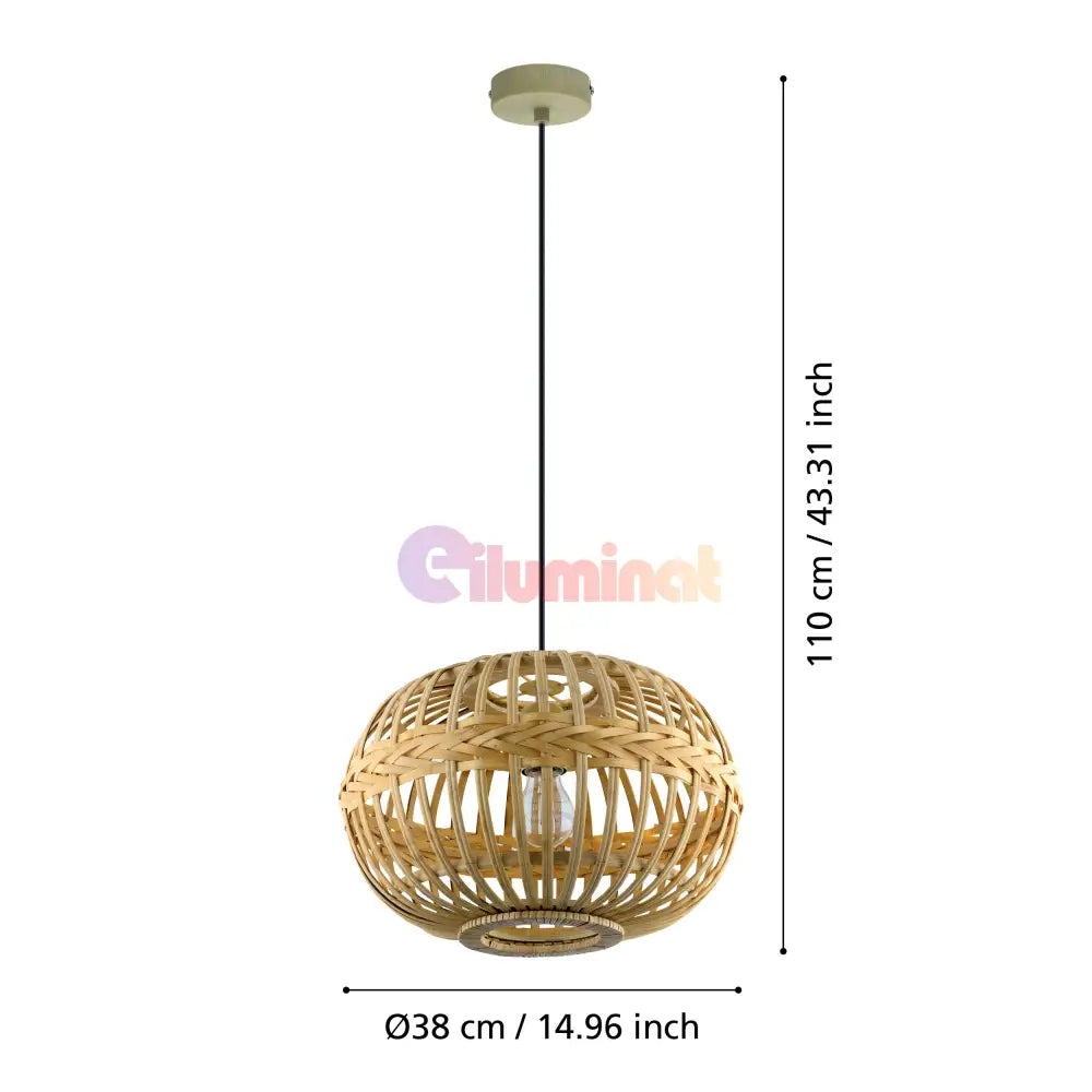 Lustra LED Suspendata AMSFIELD Wood Style EGLO 49771 LEMN / SUSPENDATE Lighting Fixtures