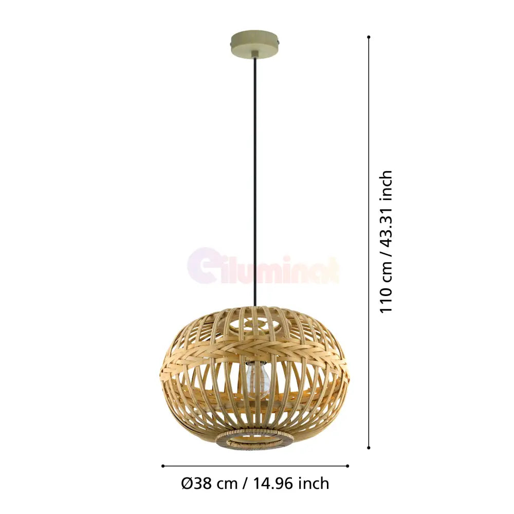 Lustra LED Suspendata AMSFIELD Wood Style EGLO 49771 LEMN / SUSPENDATE Lighting Fixtures