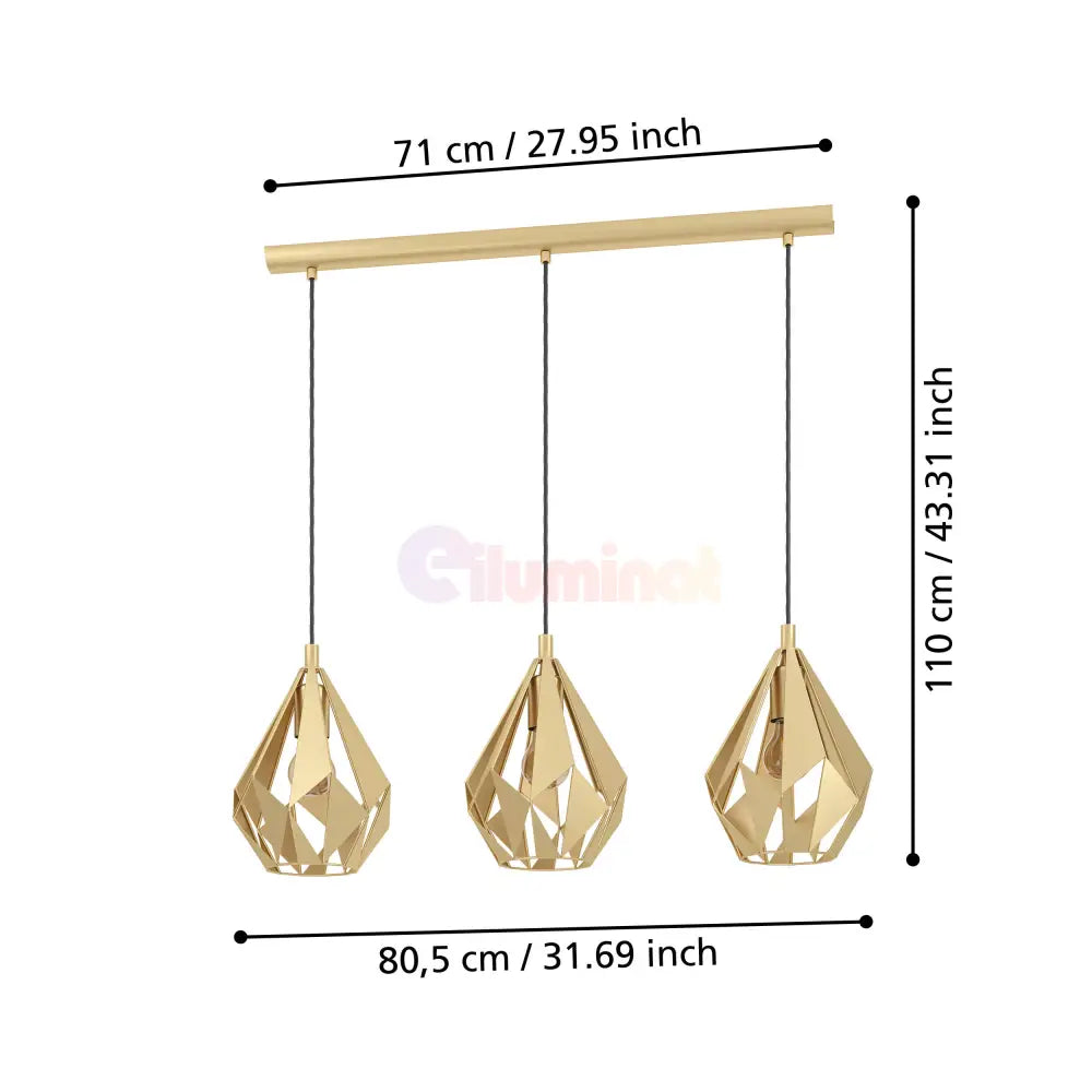 Pendul vintage EGLO CARLTON 43909 AURIU / VINTAGE SI RETRO DESIGN Lighting Fixtures