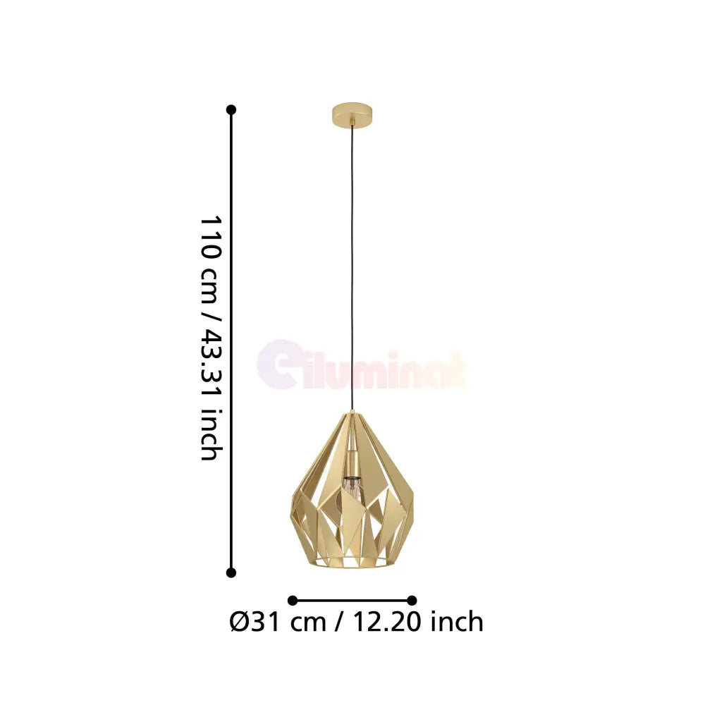 Pendul vintage EGLO CARLTON 43814 ARGINTIU / VINTAGE SI RETRO DESIGN Lighting Fixtures