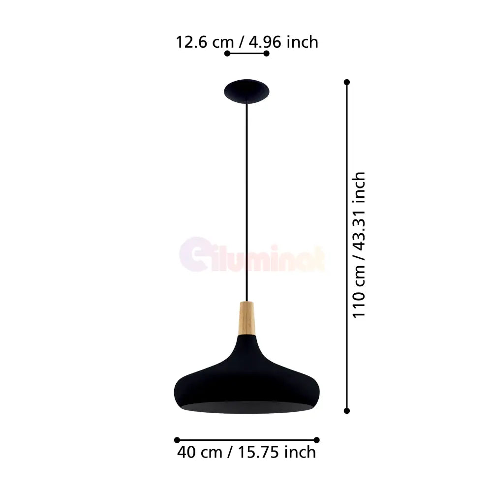Pendul Vintage Maxi SABINAR Black 110CM Eglo NEAGRA / VINTAGE SI RETRO DESIGN Lighting Fixtures