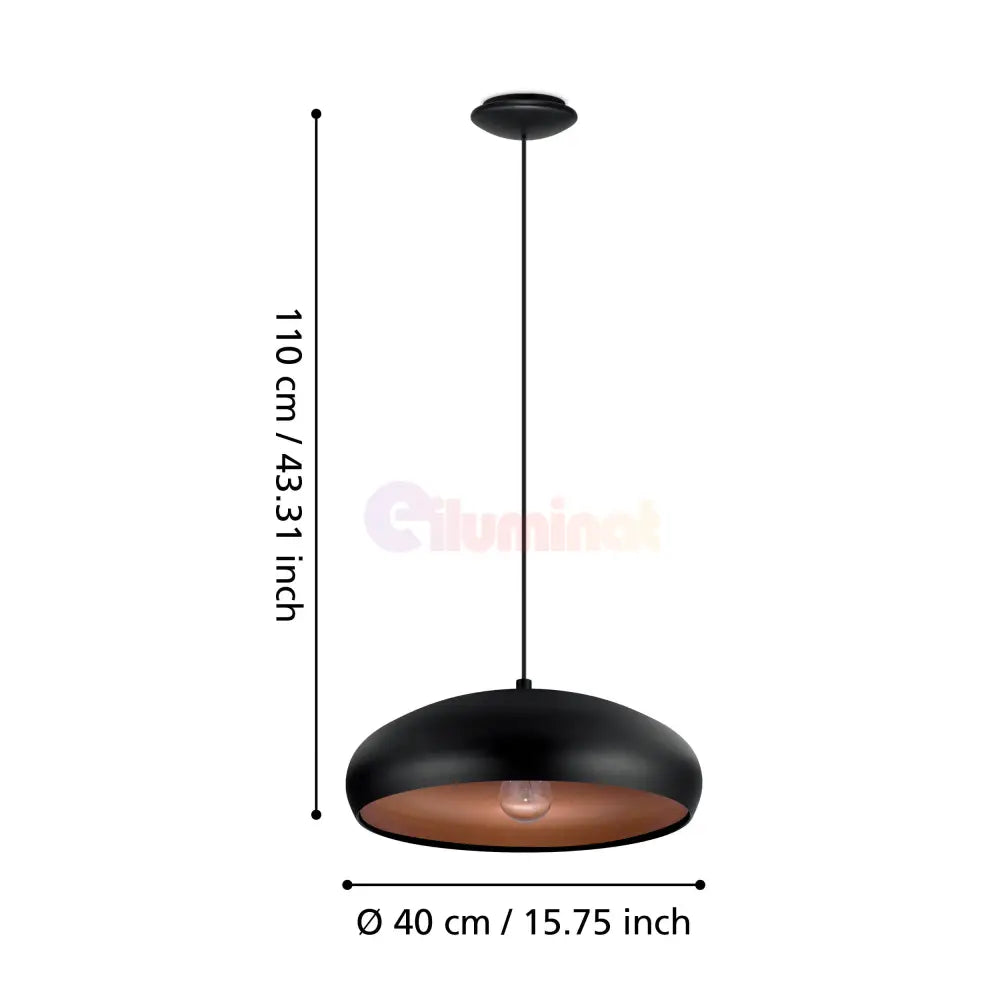 Pendul Vintage MOGANO 1 Black & Gold 110CM Eglo NEAGRA / VINTAGE SI RETRO DESIGN Lighting Fixtures
