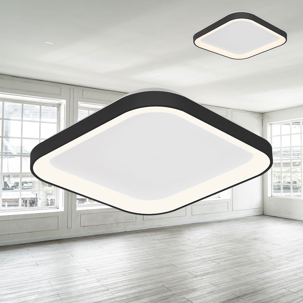 Plafoniera LED 36W 48cm Black Square IP20 3 Lumini BH17-00781 48CM / 36W / 3 FUNCTII led ceiling light