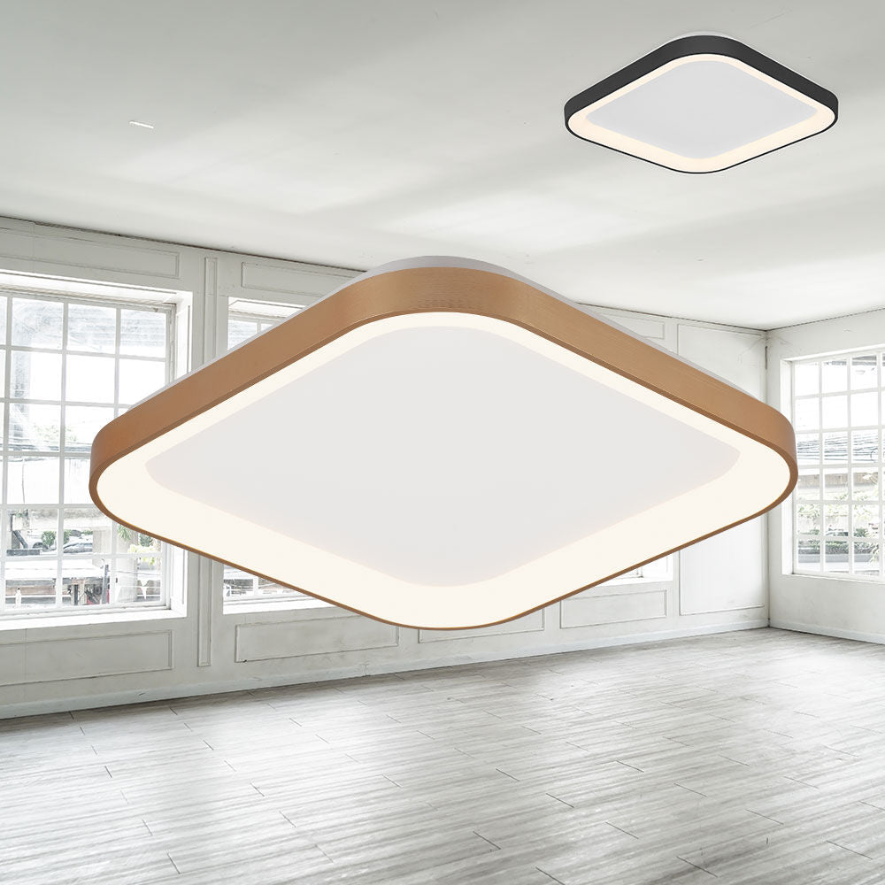 Plafoniera LED 36W 48cm GOLD Square IP20 3 Lumini BH17-00786 48CM / 36W / 3 FUNCTII led ceiling light