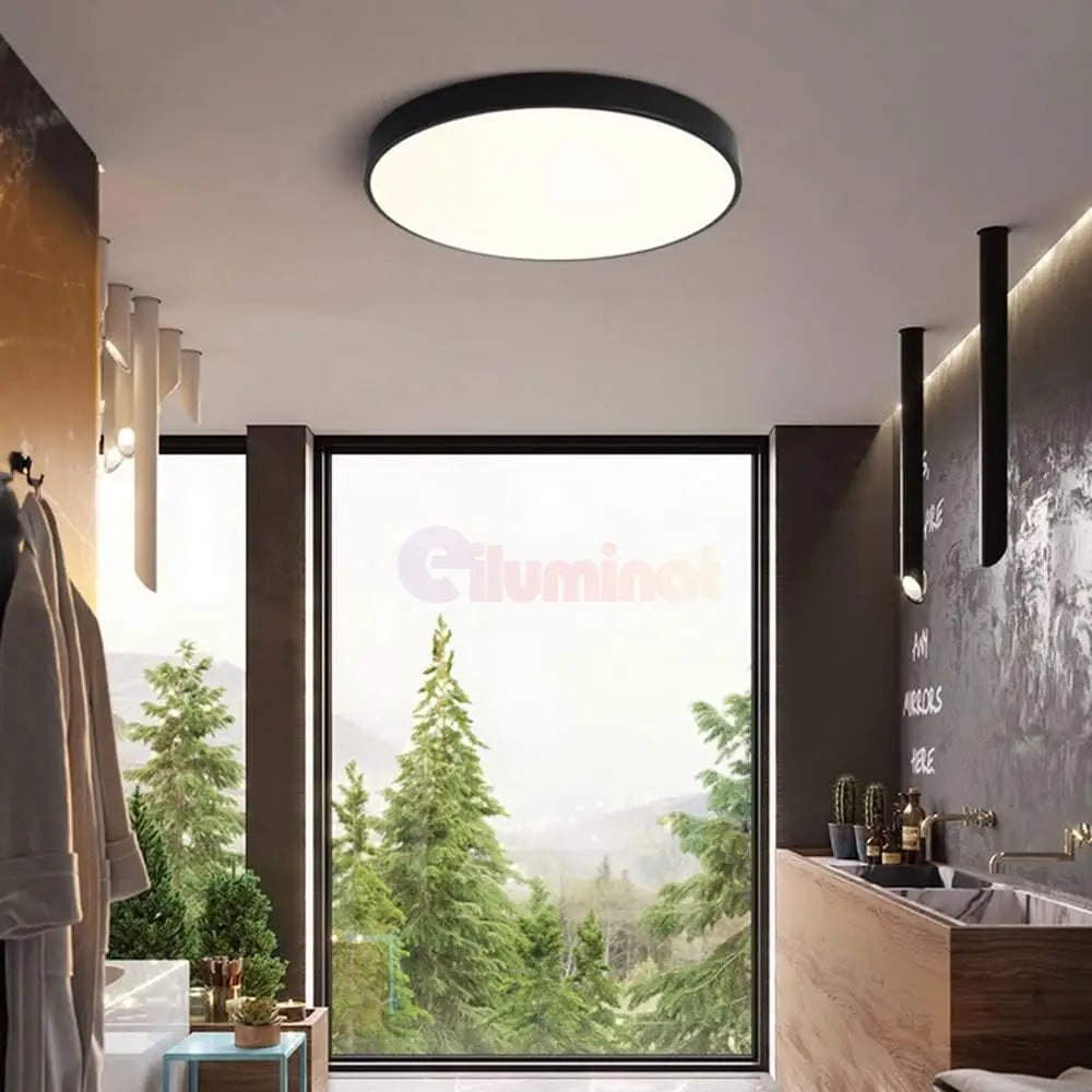 Plafoniera Led 40W Ultra-Thin Black Rotunda Echivalent 400W Led Ceiling Light