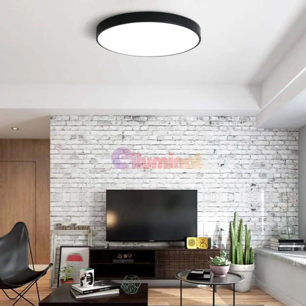 Plafoniera Led 40W Ultra-Thin Black Rotunda Echivalent 400W Led Ceiling Light