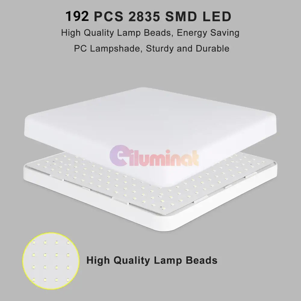 Plafoniera Led 48W Frameless Patrata Echivalent 400W Led Ceiling Light