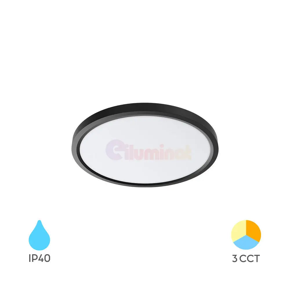 Plafoniera LED Baie Zetta 20W 23cm IP40 3 Lumini Black Echivalent 160W led ceiling light