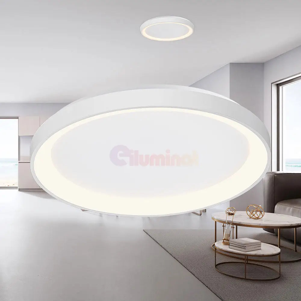 Lustra LED GIRONA White 3 Lumini din buton Echivalent 400W ALBA / 48CM / CIRCLE DESIGN Lighting Fixtures